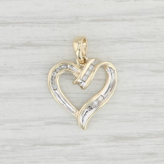 Diamond Open Heart Pendant 10k Yellow 