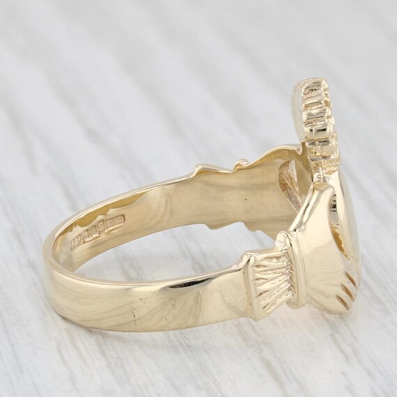 Irish Claddagh Ring 10k Yellow Gold Size 11 Weddi… - image 5