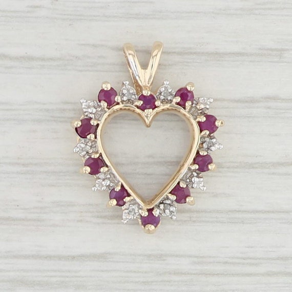 0.50ctw Ruby Diamond Open Heart Pendant 