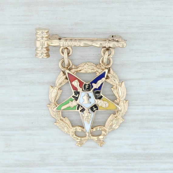 Vintage Order of the Eastern Star 10k Gold Gavel Badge Masonic Etsy