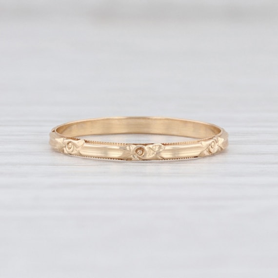 Vintage Floral Ring, Yellow Gold Ring, Size 6 Ring