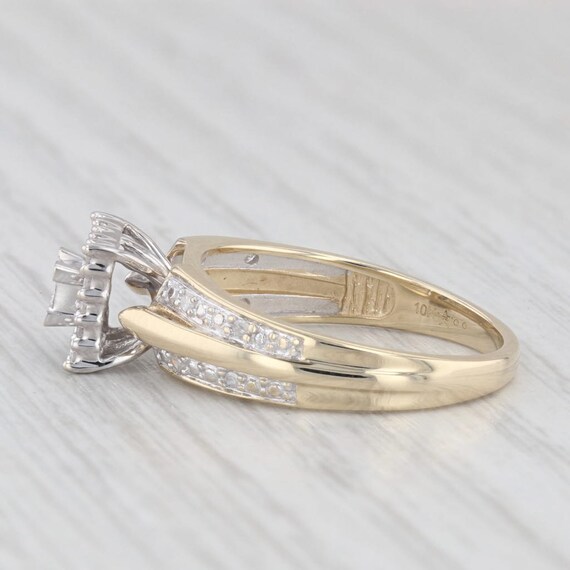 0.18ctw Diamond Halo Engagement Ring 10k Yellow W… - image 3