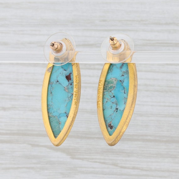 New Nina Nguyen Marbled Turquoise Earrings Sterli… - image 3