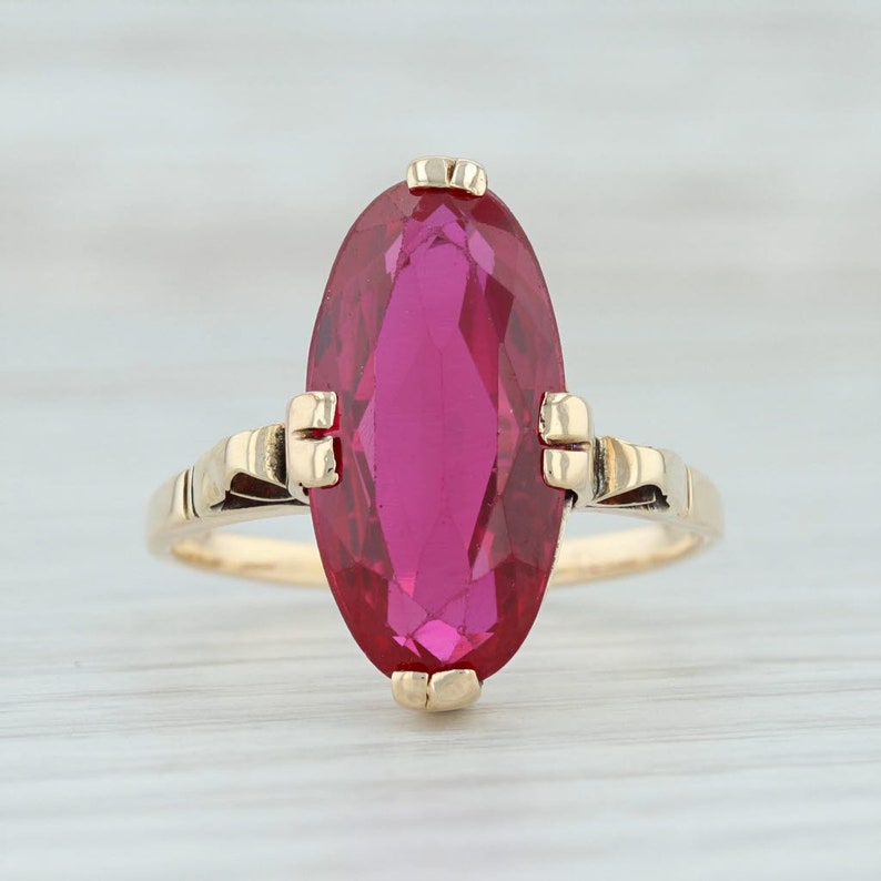 Vintage Gemstone Ring Solitaire Ring Ruby Solitaire Ring July Birthstone Vintage Ruby Ring Red Stone Ring Red Gemstone Ring