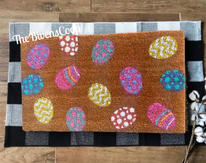 Hand-painted Holiday Easter Egg Doormat