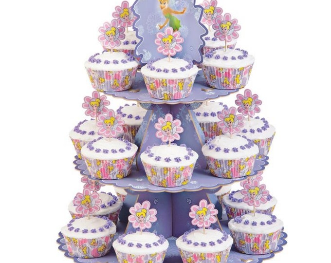 Wilton Disney Fairies Cupcake Stand Kit 3 Tier Baking Cups Fun Pix