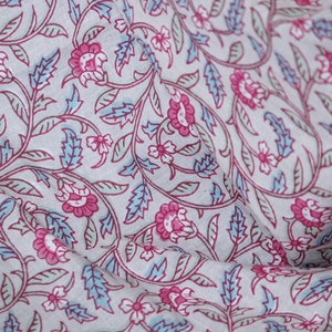 1 yard- Ivory cream printed cotton printed fabric by the yard-pink rose floral print fabric-floral fabric-rose floral print