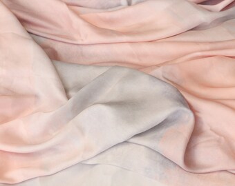 1 yard-matte satin charmeuse fabric by the yard-baby blush and sky blue gradient satin fabric-ombre satin charmeuse-pastel satin fabric