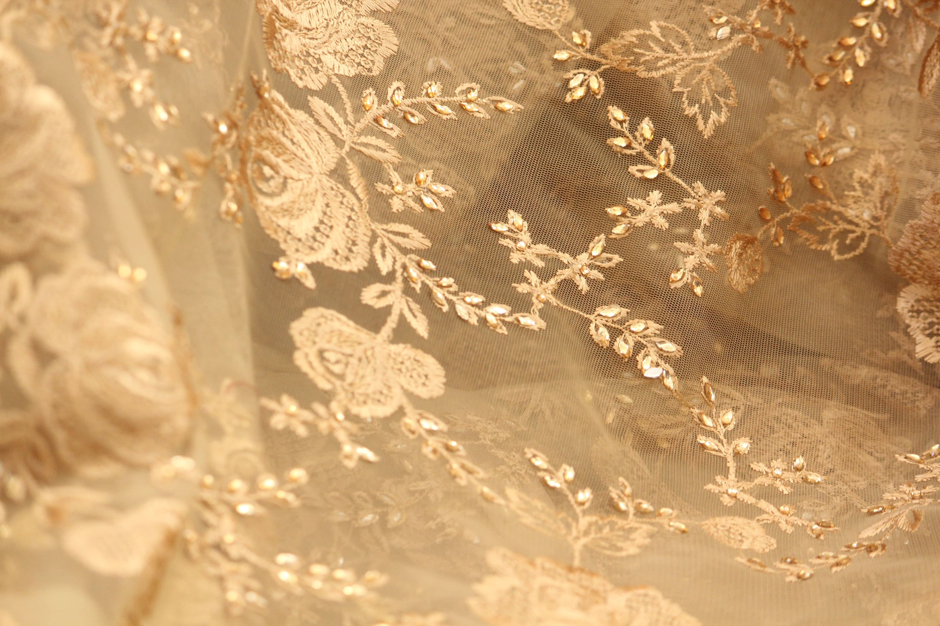 Organza Fabric by the Yardbeige Organza Embroidery indian Etsy