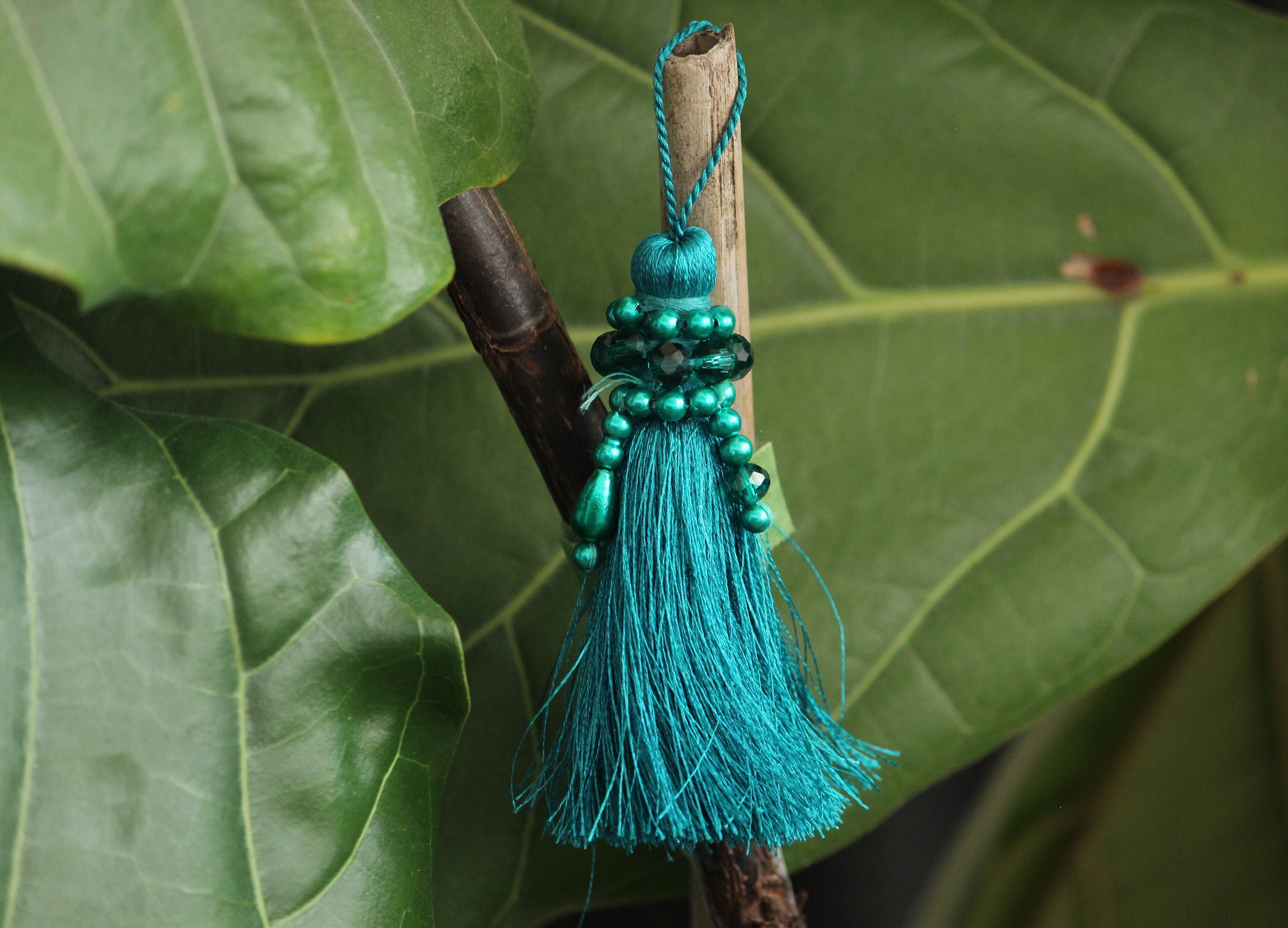 Tassel Trim Thread Tasselstassel Charm Teal Tasselboho Etsy UK