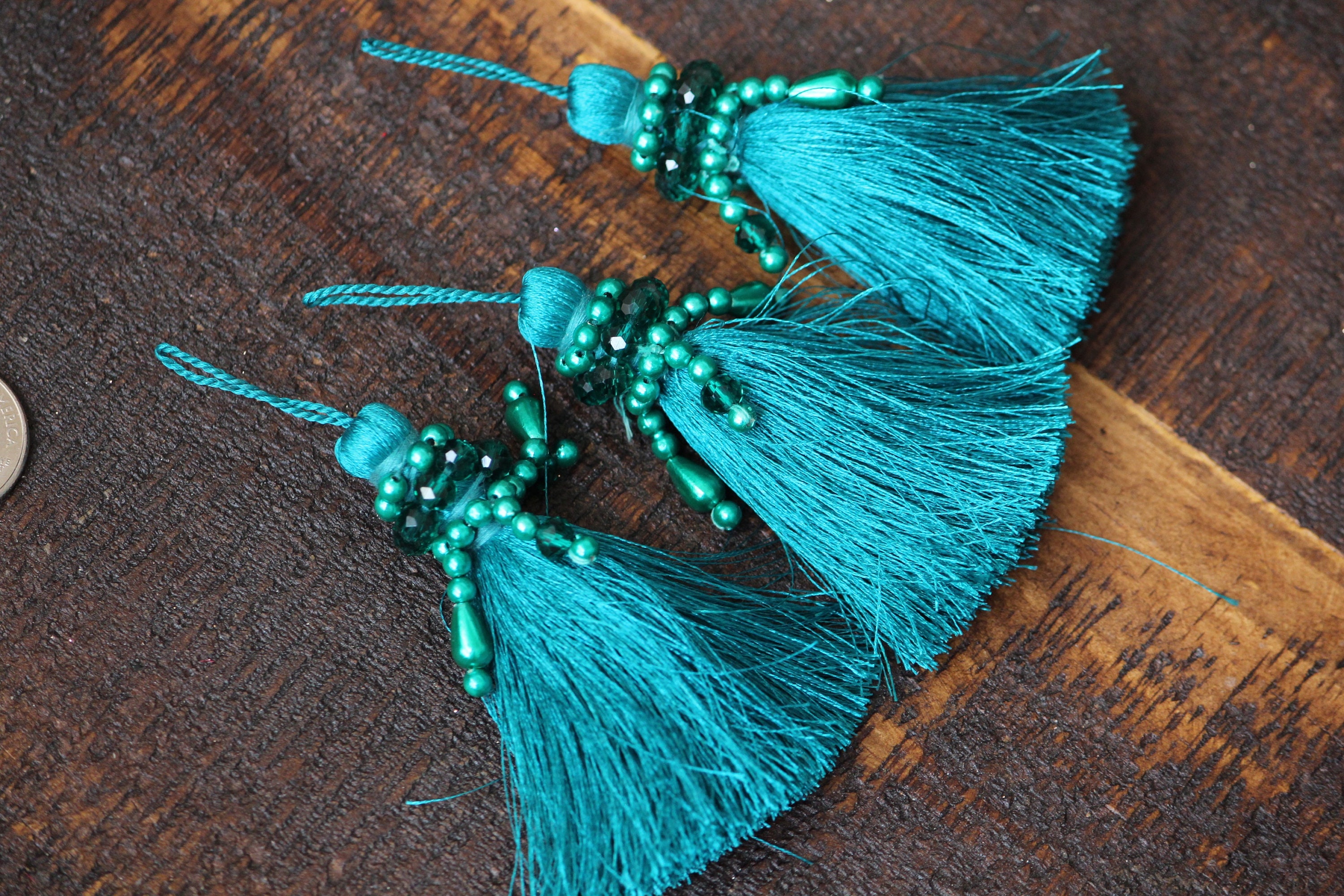 Tassel Trim Thread Tasselstassel Charm Teal Tasselboho Etsy UK