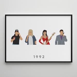 Waynes World: filmposter / alternatieve filmkunst / karaktertekening / muurdecoratie / minimalistische nostalgie / retro cadeau / bioscoop / 80s 90s