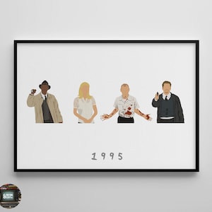 Seven 1995: Póster de película / Impresión de película / Arte cinematográfico / Arte de personajes / Póster de película / Impresión de película / Arte cinematográfico / Minimalista / Arte mural
