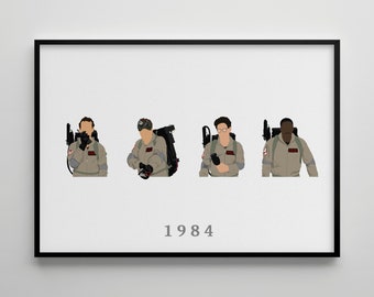 Ghostbusters: Movie Poster / Alternative Film Art / Character Drawing / Wall Decor / Minimalist Nostalgia / Retro Gift / Cinema / 80s  90s