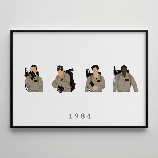 Ghostbusters: Movie Poster / Alternative Film Art / Character Drawing / Wall Decor / Minimalist Nostalgia / Retro Gift / Cinema / 80s  90s