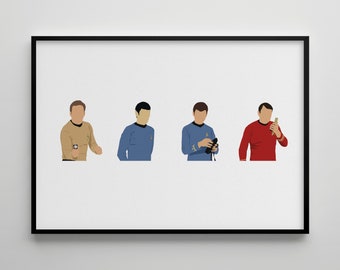 Star Trek: TV Poster / TV Series Print / Character Art / Film Poster / Film Print / Film Art / Nostalgia / Cinema / 80s  90s