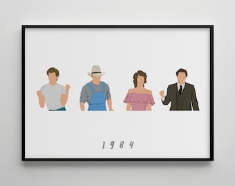 Footloose: Movie Poster / Alternative Film Art / Character Drawing / Wall Decor / Minimalist Nostalgia / Retro Gift / Cinema / 80s  90s