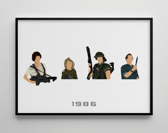 Aliens Movie Poster: Minimalist Retro Film Art Print