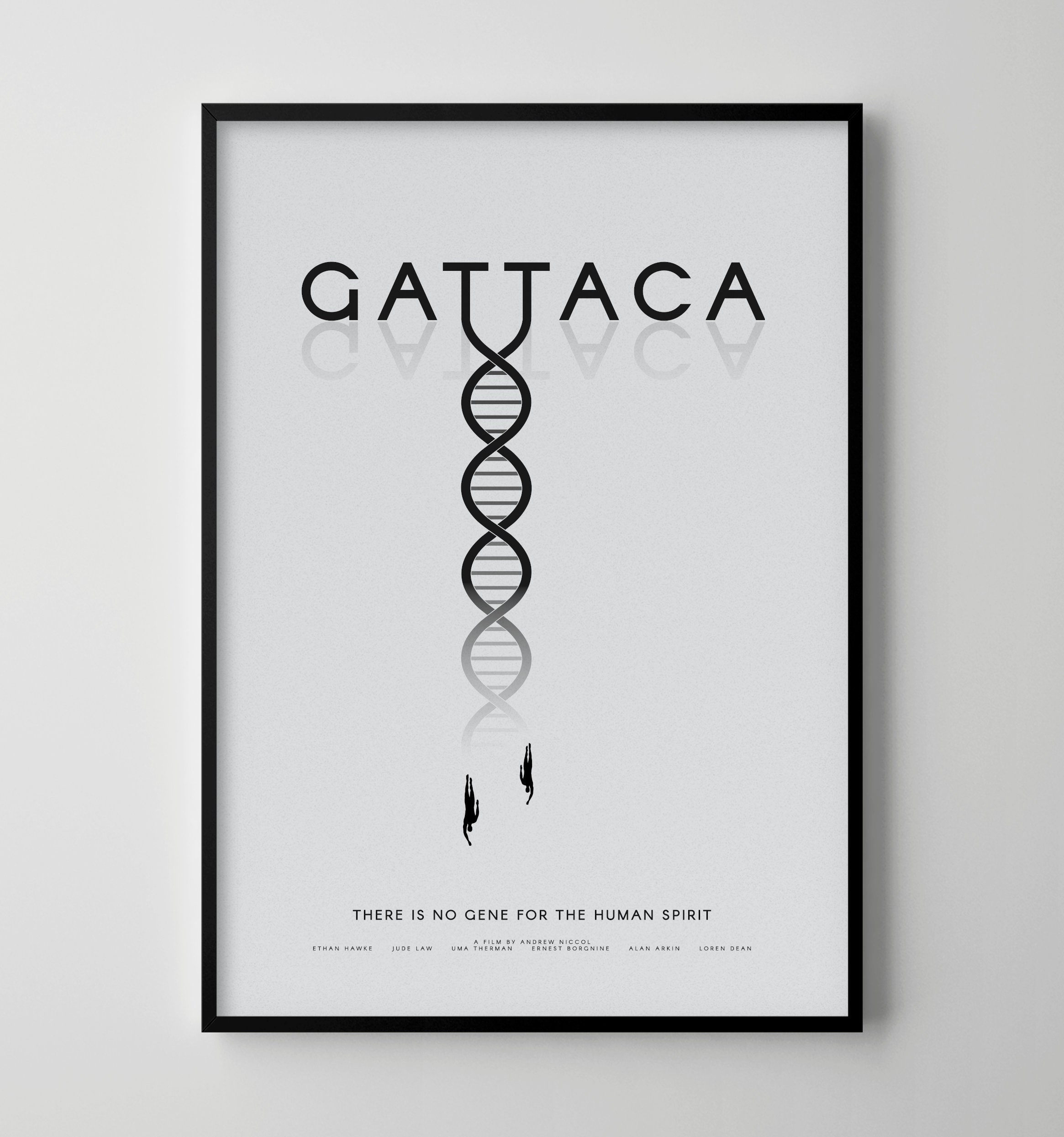 Gattaca: Alternative Minimalist Movie Poster / Alternative Film Art / Character Drawing / Wall Decor / Minimalist Nostalgia / Retro Gift