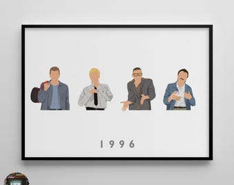 Trainspotting – Minimalistisches Filmplakat: Retro-Kunstdruck im Stil der 90er Jahre