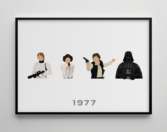 A New Hope Movie Poster: Minimalist Retro Film Art Print
