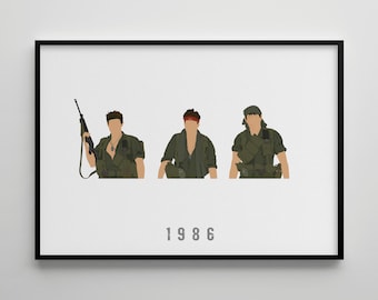 Platoon: Movie Poster / Alternative Film Art / Character Drawing / Wall Decor / Minimalist Nostalgia / Retro Gift / Cinema / 80s  90s