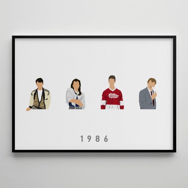 Ferris Buellers Day Off: Movie Poster / Alternative Film Art / Character Drawing / Wall Decor / Minimalist Nostalgia / Retro Gift / Cinema