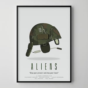 Aliens: Alternative Helmet Minimalist Movie Poster / Movie Print / Movie Art / Character Art / Film Poster / Film Print / Film Art / Cinema