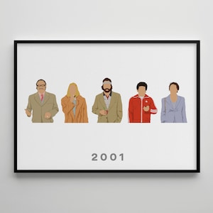 The Royal Tenembaums: Movie Poster / Alternative Film Art / Character Drawing / Wall Decor / Minimalist Nostalgia / Retro Gift / Cinema  90s