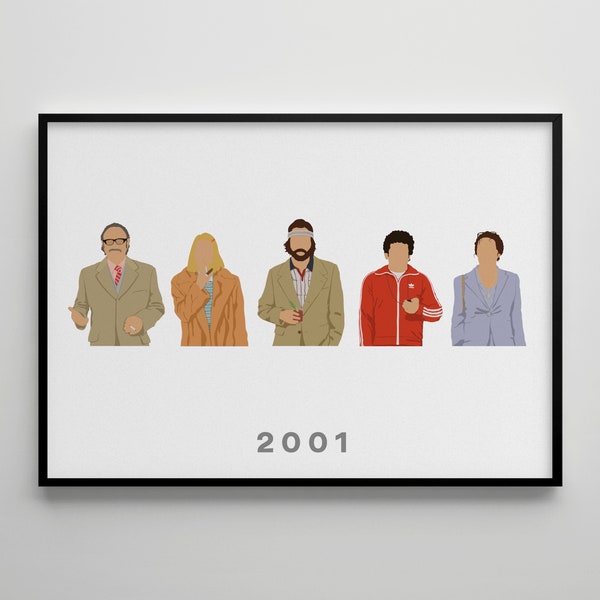 The Royal Tenembaums: Movie Poster / Alternative Film Art / Character Drawing / Wall Decor / Minimalist Nostalgia / Retro Gift / Cinema  90s