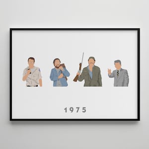 Jaws: Movie Poster / Movie Print / Movie Art / Character Art / Film Poster / Film Print / Film Art / Minimalist / Wall Art / 80s Retro Gift