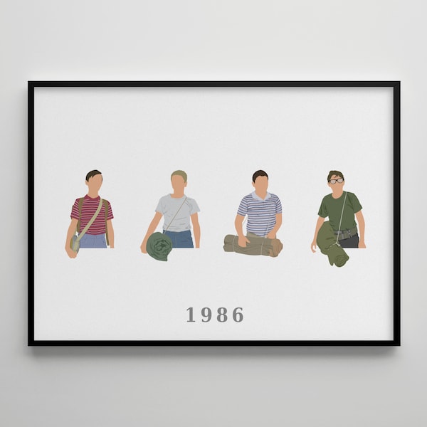 Stand By Me: Movie Poster / Alternative Film Art / Character Drawing / Wall Decor / Minimalist Nostalgia / Retro Gift / Cinema / 80s  90s