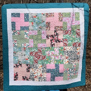 Scrappy London Stairs Baby Quilt