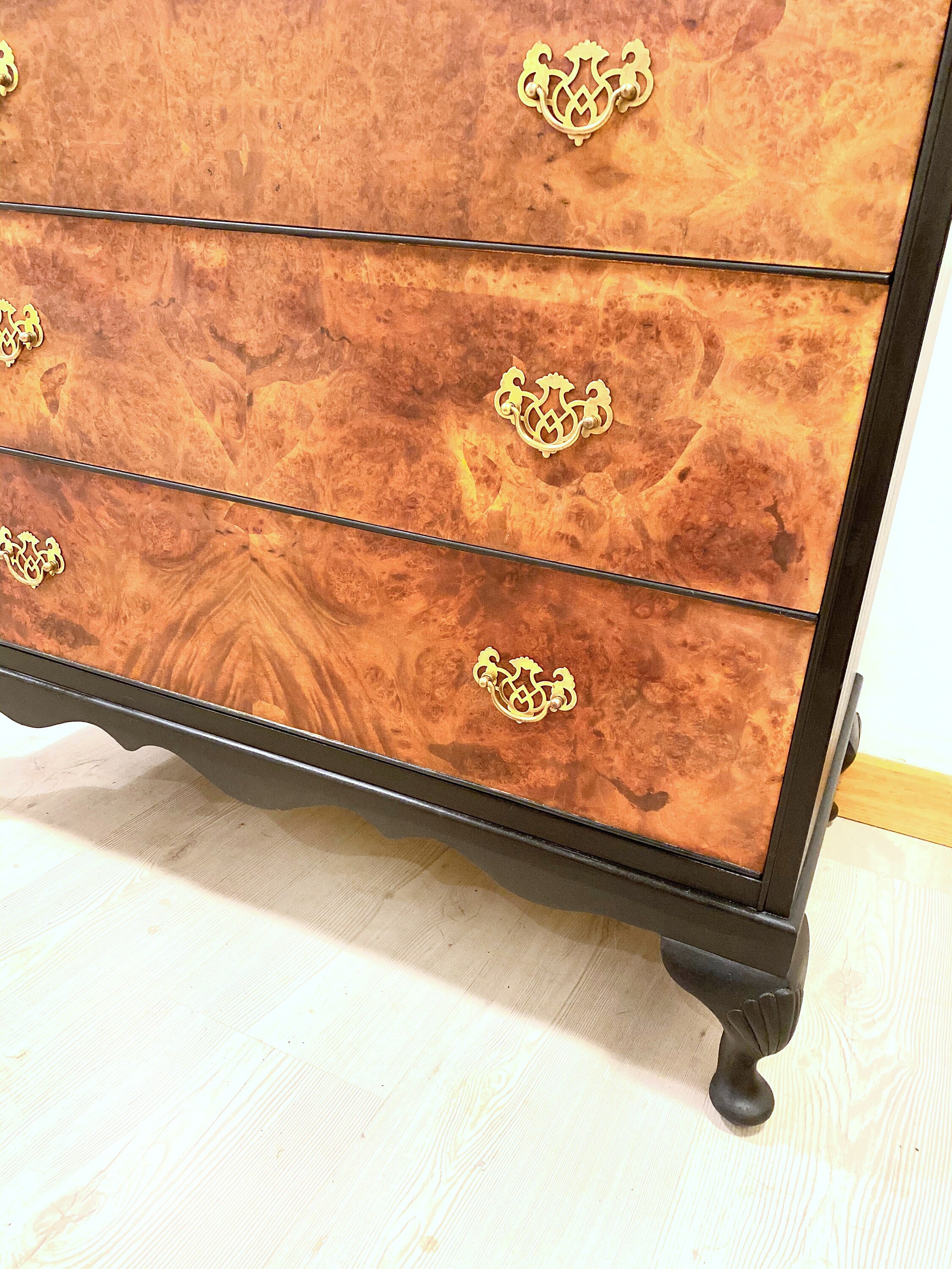 Chest of drawers painted in black Etsy