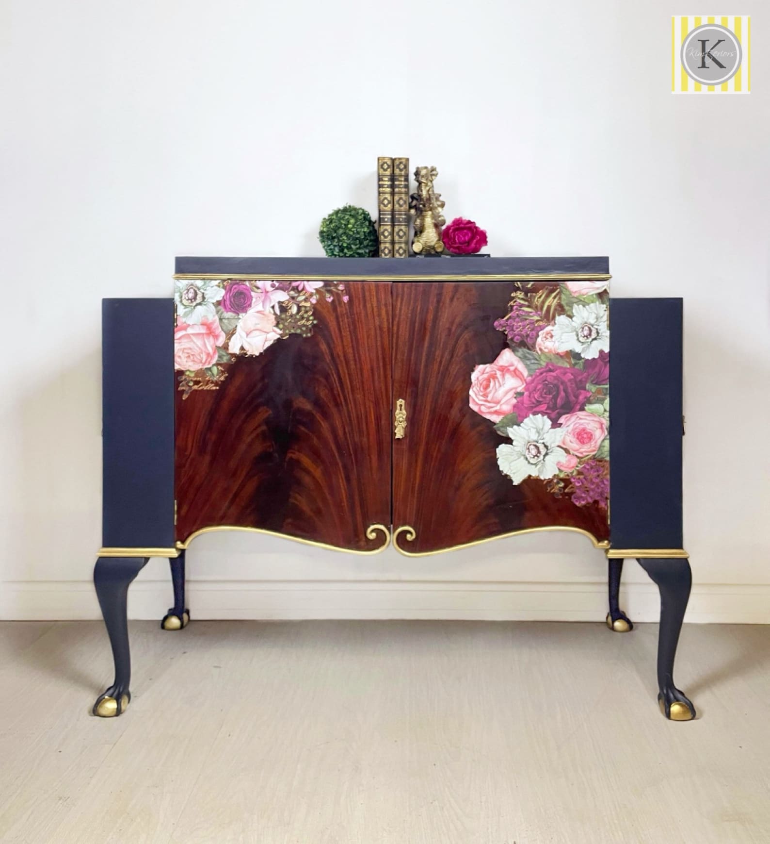 Blue Floral Sideboard Etsy UK