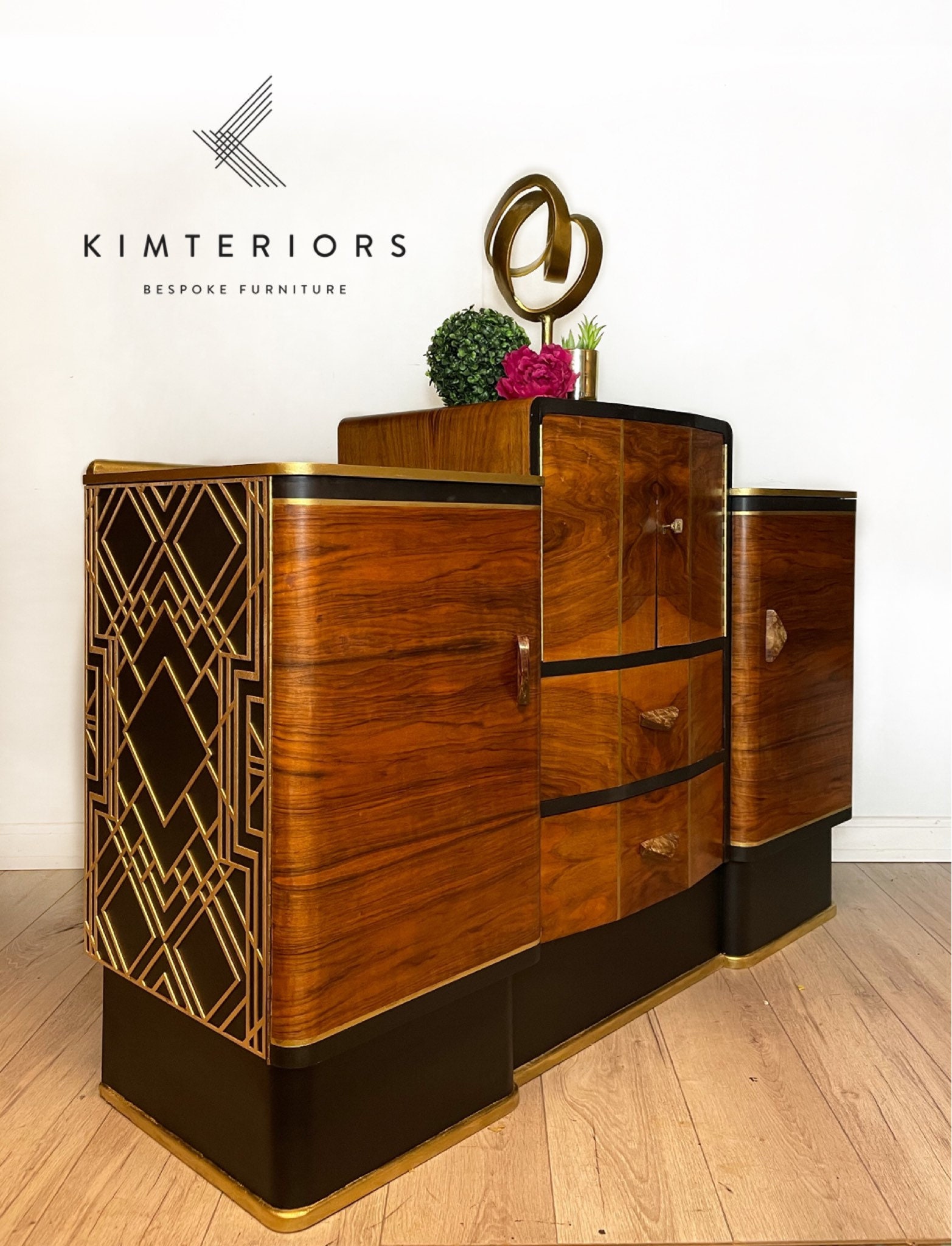 Art Deco Black and Gold Cocktail Etsy UK