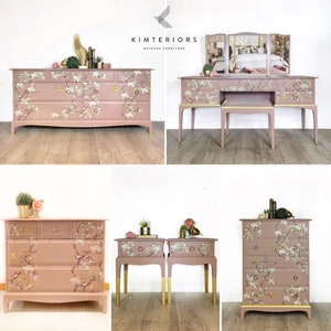 Stag Pink Blossom Flight Pretty Bedroom Furniture Set
