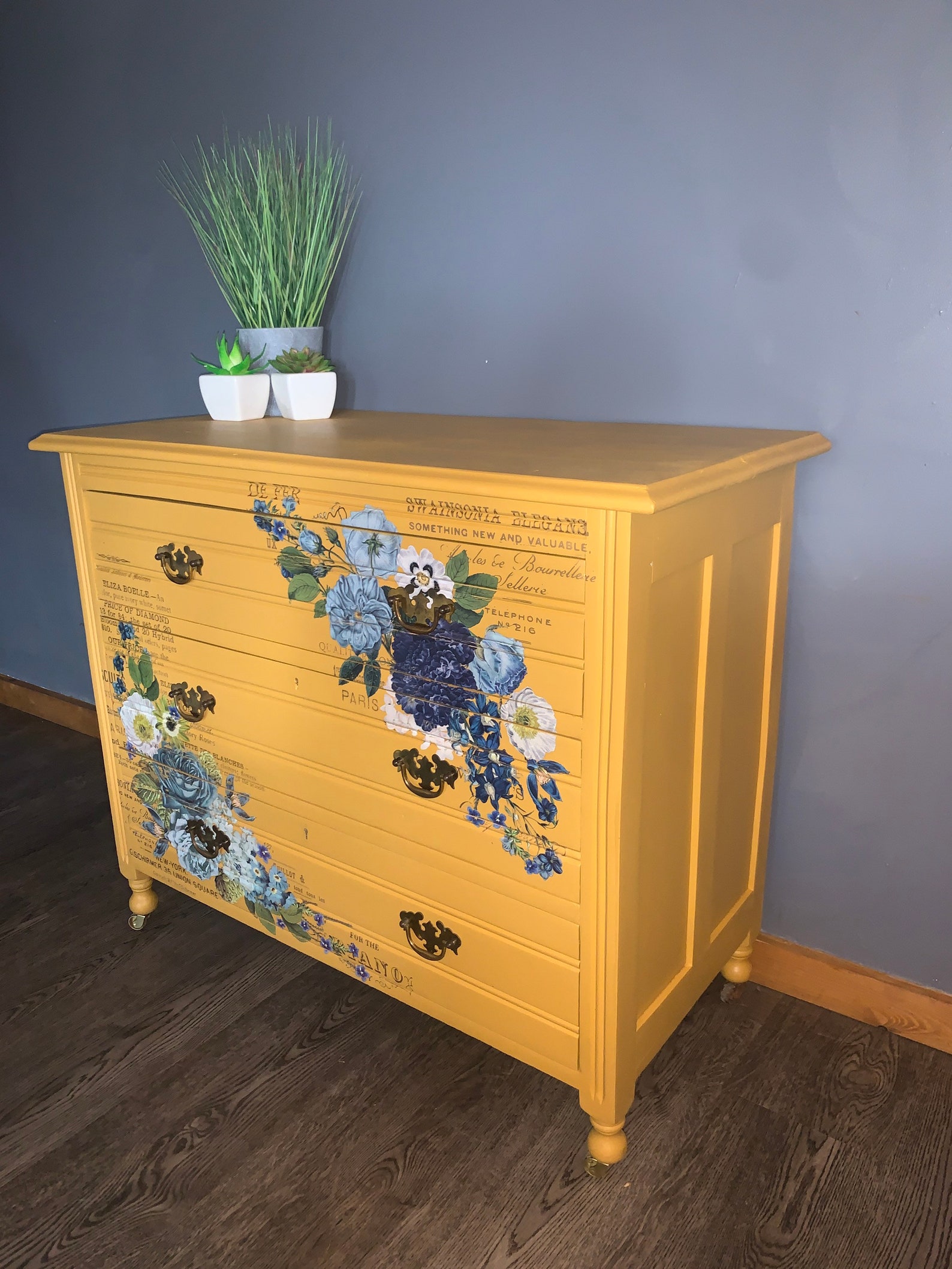 Mustard Yellow Chest of Drawers Etsy