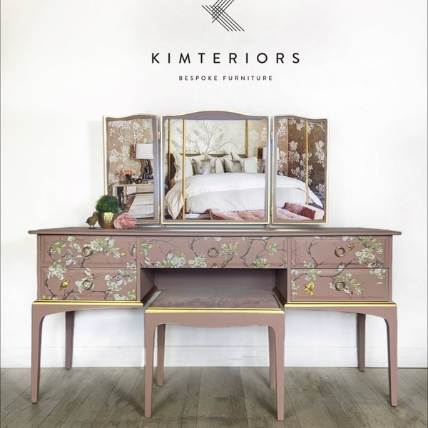 Pink and Gold Stag Dressing Table