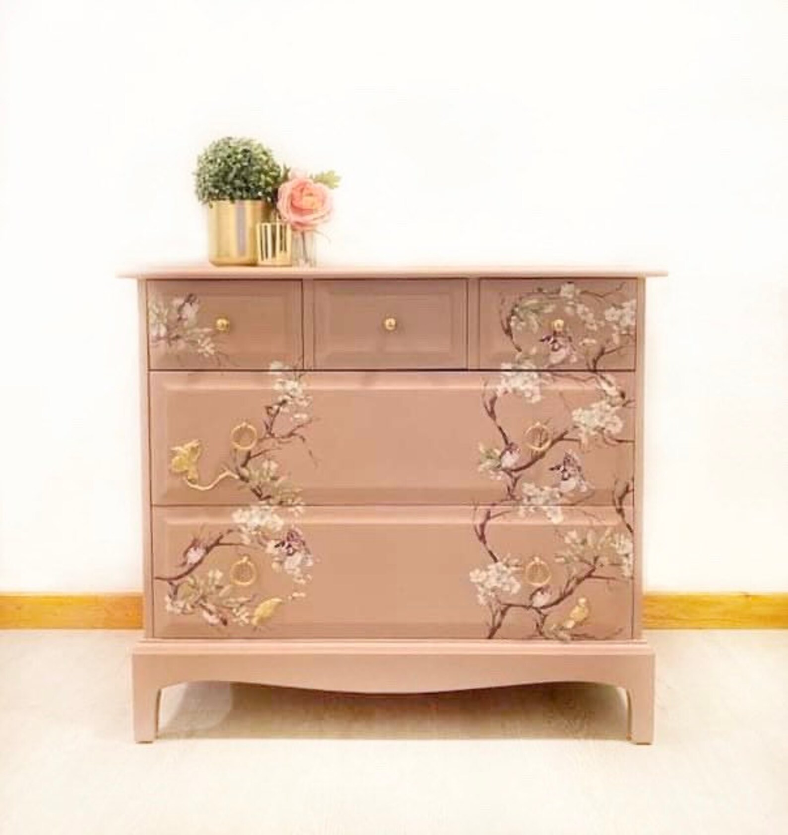 Stag Bedroom Furniture Bedside and Chest of Drawers Etsy UK