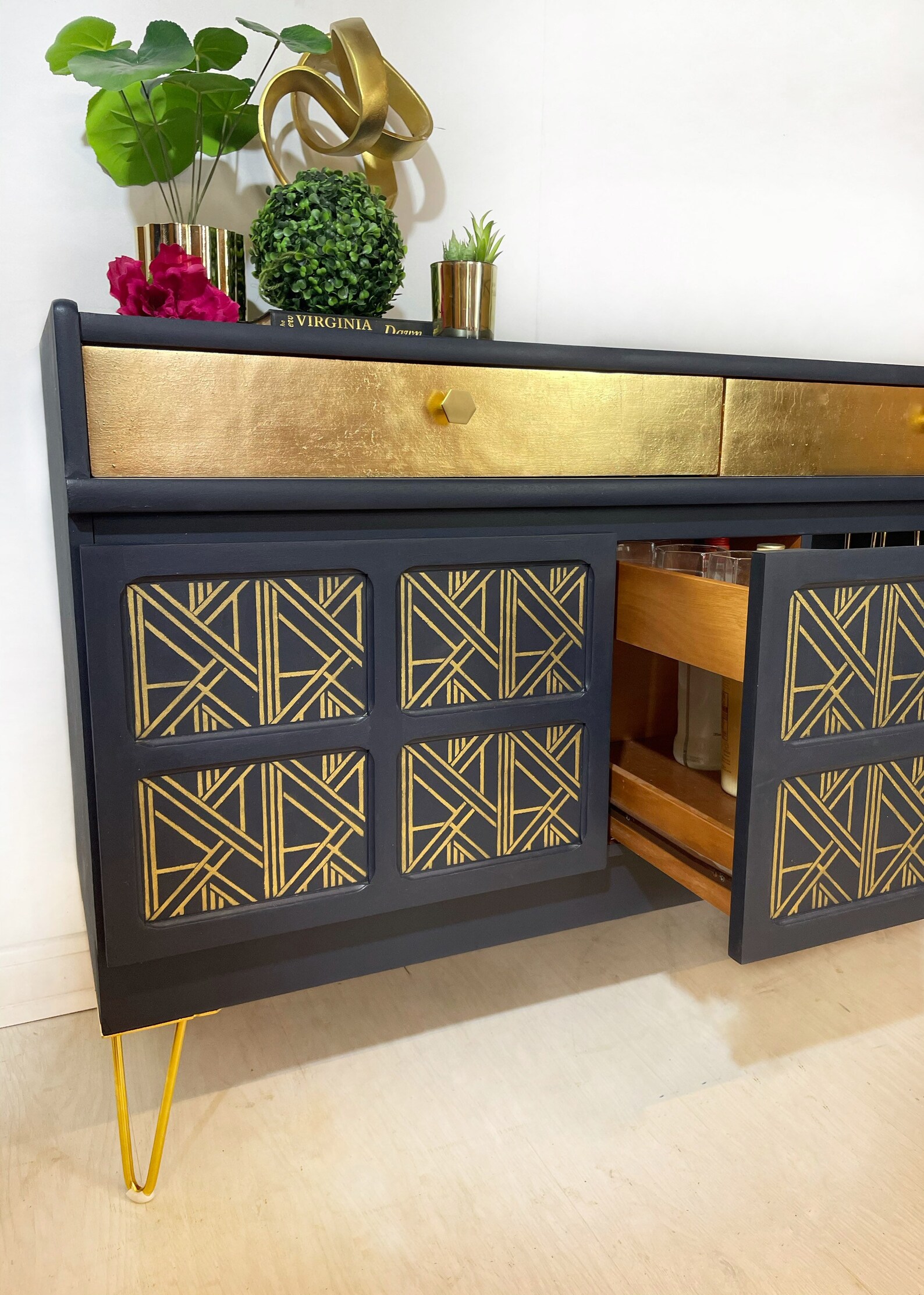 Nathan gabinete de cócteles bar de bebidas aparador. azul | Etsy