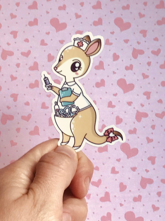 Nurse Kangaroo Sticker: Celebrate your Nurse with a High Quality Vinyl Sticker