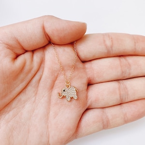 Tiny Elephant Necklace, Baby Animal Necklace, Mini Elephant, Elephant Gifts, Dainty Elephant Necklace, Tiny Gold Necklace, Elephant Charm