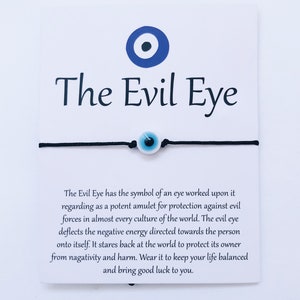Adjustable Evil Eye Bracelet: Protection Amulet with Note