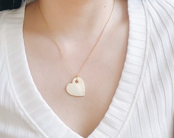 Gold Heart Necklace, Small Heart Necklace, Love Charm, Heart Jewelry, Bridesmaid Wedding Sale, Gold Today Love, Christmas Tiktok Mothers Day