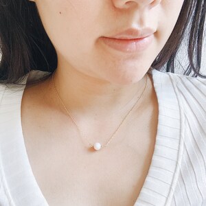 Floating Pearl Necklace, Freshwater Pearl Necklace, Elegant Pearl Necklace, Dainty Pearl Necklace, Wedding Necklace, Delicate Chain