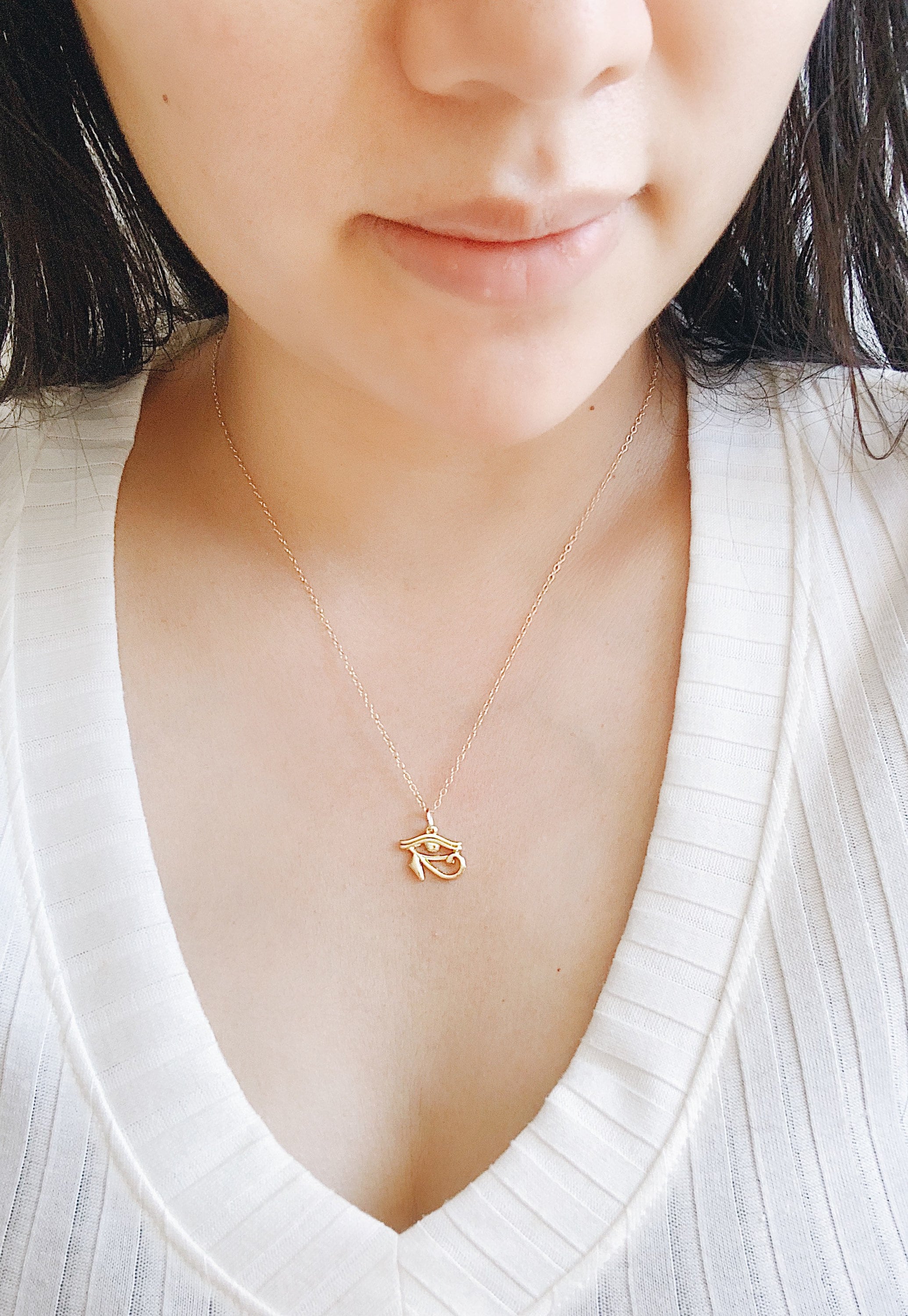 24k Gold Eye of Horus Necklace: Egyptian Protection Jewelry - Etsy