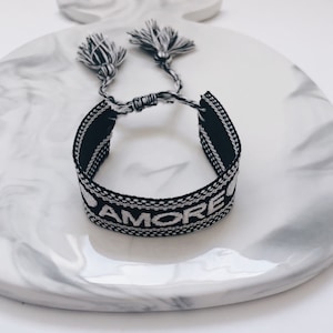 Personalized Bohemian Embroidery Bracelet | Personalized Custom Friendship Bracelet | Handmade Embroidered Word Wristband | Unisex Bracelet