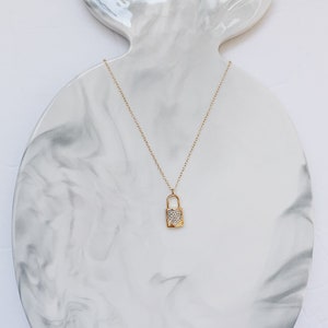Dainty Gold Padlock Necklace: Gold-Filled Layering Necklace