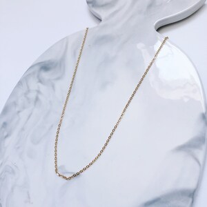 Gold plated chain, Plain gold chain necklace, Lobster Clasp, Shimmering 17.5in or 19in